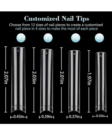 LIONVISON 3XL Extra Long Nail Tips 200Pcs - Custom Coffin False Nails - Clear Fake Tips for Manicure - Press On Nails for Salon & Home - Long Square Nail Tips - Buy Online on GoSupps.com