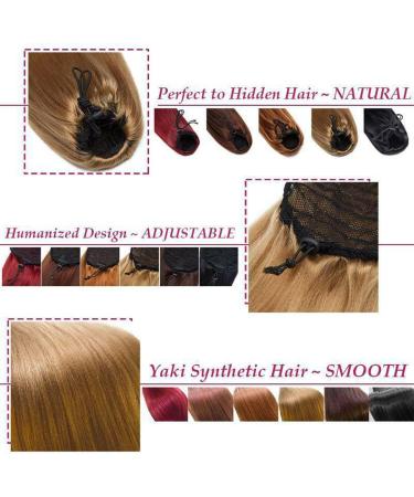 S-noilite Long Ponytail Extension with drawstring clip in ponytail extensions Synthetic hair extensions hairpieces for Women 22 inch Dark Auburn - Buy Online on GoSupps.com