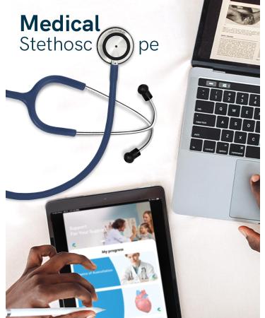 FriCARE Navy Blue Stethoscope | Dual Head for Nurses & Home Health | Essentials for Adults & Kids - Monitor Heartbeat & First Aid - Buy Online on GoSupps.com