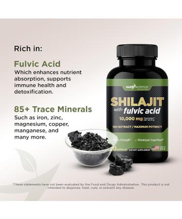 Gade Nutrition Pure Shilajit Capsules | Himalayan Shilajit with Fulvic Acid and Essential Minerals to Combat Fatigue | Veggie Capsules | Made in USA - Buy Online on GoSupps.com