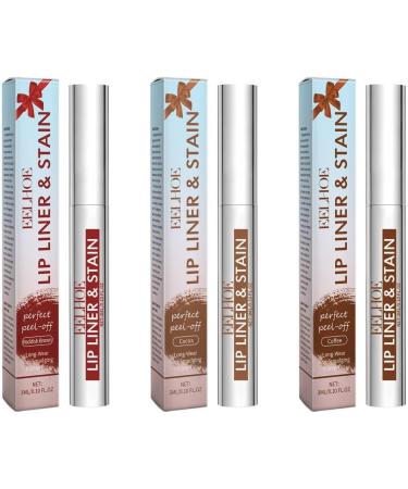 Pakivs 3Pcs Peel Off Lip Liner Long Lasting Tattoo Lip Pencil Waterproof Peel Off Matte Finish Lip Stain Highly Pigmented Lip Gloss - Buy Online on GoSupps.com