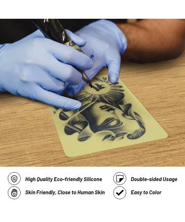 Modacraft Tattoo Practice Skins & Transfer Papers Set - 8 Silicone Fake Skins & 10 Transfer Papers for Beginner and Pro Tattoo Artists - Buy Online on GoSupps.com