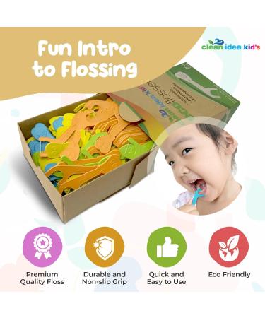 Kids EcoFlosser Picks - 200 Count | Eco-Friendly Dental Flossers for Kids & Toddlers - Easy Teeth Cleaning - Buy Online on GoSupps.com