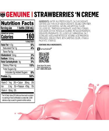 Muscle Milk Genuine Shake Strawberry 11.16 Fl Oz Bottles (12 Pack) & Optimum Nutrition Protein Shake Chocolate 24g Protein 11 Fl Oz (12 Count) - Buy Online on GoSupps.com