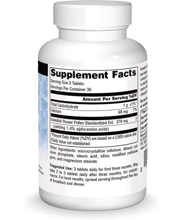 Source Naturals Swedish Flower Pollen 90 Tablets - Natural Energy & Nutrients - Buy Online on GoSupps.com