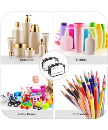 Weewooday 12-Piece Clear Cosmetics Bag Set - Waterproof PVC Zippered Toiletry Carry Pouch for Makeup and Toiletries - Portable Organizer Case for Travel - Black Medium - Buy Online on GoSupps.com