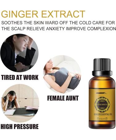 Lovilds Lymphatic Ginger Oil - Natural Belly Drainage & Massage Oil (5PCs) | Essential Relaxation & Wellness - Buy Online on GoSupps.com