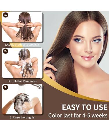 COSMTEK Dark Brown Hair Dye Shampoo 500ml - Permanent 3-in-1 Instant Color for Men & Women - Lasts 30 Days - Ammonia-Free Formula with Natural Herbal Ingredients - Buy Online on GoSupps.com