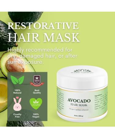 Sale! Avocado Hair Mask with Coconut Oil, Shea Butter & Argan Oil - Deep Conditioning Treatment for Silky, Smooth Hair - Buy Online on GoSupps.com