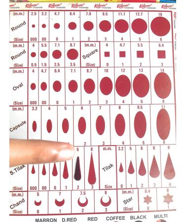 Kalpana Women's Maroon Bindi Slim Tilak Stickers | Pack of 12 | 3 Size | International Shipping - Buy Online on GoSupps.com