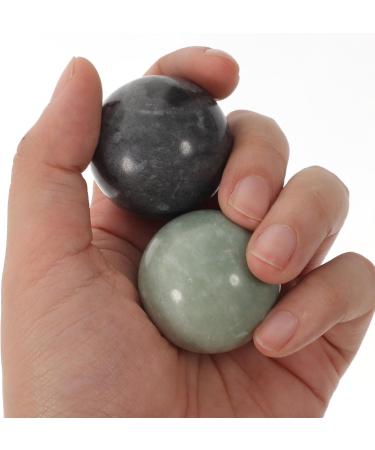 DEARMAMY Marble Green Baoding Balls - 2 Sets of Hand Massage Balls for Stress Relief & Chinese Health Exercise - Buy Online on GoSupps.com