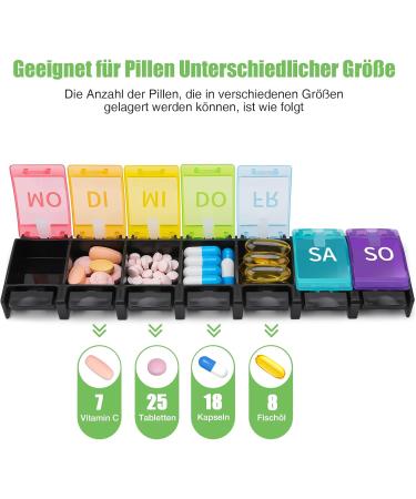 Buy Opret 7-Day Pill Organizer - German Medication Box Rainbow Colors Compact Design - Ideal for Travel & Daily Use - Buy Online on GoSupps.com