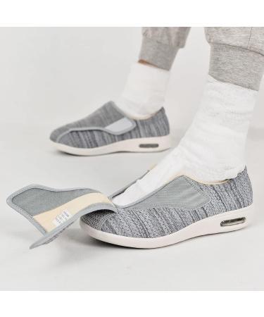 SDEQA Men's Adjustable Wide Fitting Diabetic Edema Walking Shoes - Breathable, Plantar Fasciitis Relief, Memory Foam Slippers - Size 8.5 - Buy Online on GoSupps.com