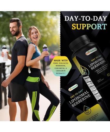 Best Naturals Day to Day Liposomal Berberine 1200 mg with Bioperine 90 Veg Capsules - Made with Fiber Enhanced Chromium & Cinnamon Extract & Bioperine. - Buy Online on GoSupps.com