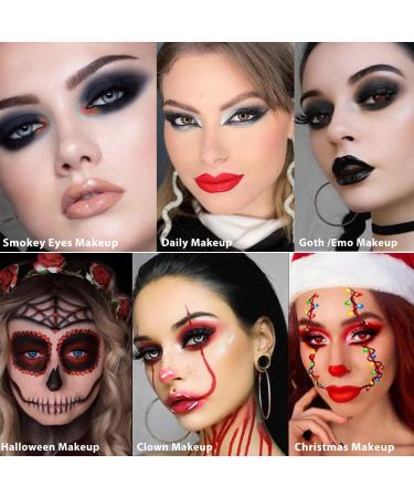 Afflano Black Red Eyeshadow Palette - Highly Pigmented Goth Clown Halloween Makeup & Joker Vampire Christmas Looks - Buy Online on GoSupps.com