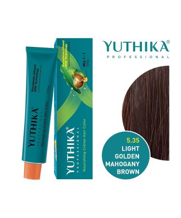 Yutika Professional Creme Hair Color 5.35 - Light Golden Mahogany Brown Hair Dye 3.53 oz - International Shipping Available - Buy Online on GoSupps.com