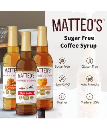 Matteo's Barista Style Sugar Free Coffee Syrup & Barista Style Sugar Free Coffee Syrup - Zero Calories Keto-Friendly Coffee Syrups & Flavors 750.00 ml (Pack of 1) Coffee Syrup+ Syrup Salted Caramel - Buy Online on GoSupps.com
