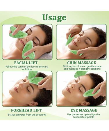 2pcs Gua Sha Stone Set for Face Massage | Premium Gray Velvet Pouch | Enhance Your Beauty Routine - Buy Online on GoSupps.com