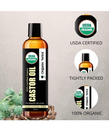 Organic Netra Castor Oil for Skin and Hair Softening Smoothening & Moisturizing Skin Hair and Eyelashes Repairs Splitends and Reduces Dandruff 250ml - Buy Online on GoSupps.com