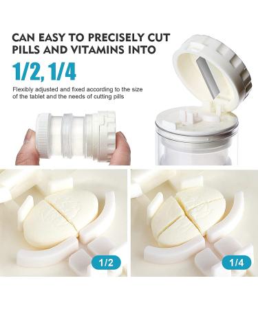 COOL KNIGHT 2-in-1 Pill Cutter, Splitter, Crusher & 2x Daily Pill Box - White - Buy Online on GoSupps.com
