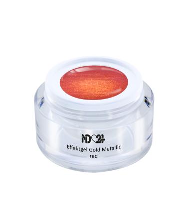 Uv Led Effect Gel Gold Metallic Red - Red - Studio Quality - Made In Germany - 5ml