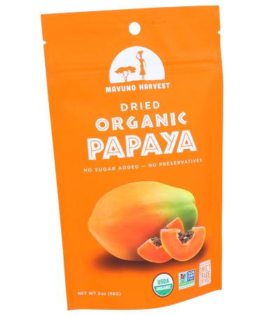 Organic Dried Papaya by Mavuno Harvest - 2 Oz Pack | Healthy Snack - Buy Online on GoSupps.com