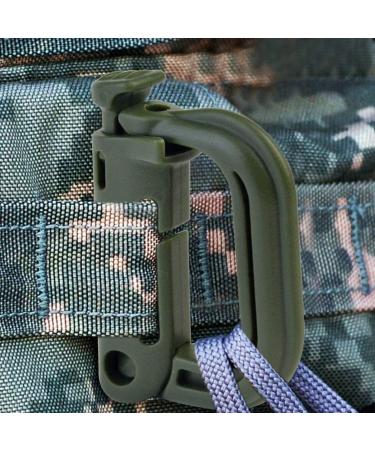 HOUSON 12-Piece Carabiner Set | Durable Molle D-Shape Plastic Snap Hooks - Green | Ideal Outdoor Accessories for Camping Hiking & More - Buy Online on GoSupps.com
