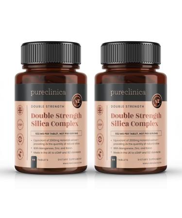 Double Strength Silica Complex  6 Month Supply! (2000mg Horsetail Extract x 180 Tablets(2 Bottles of 90))