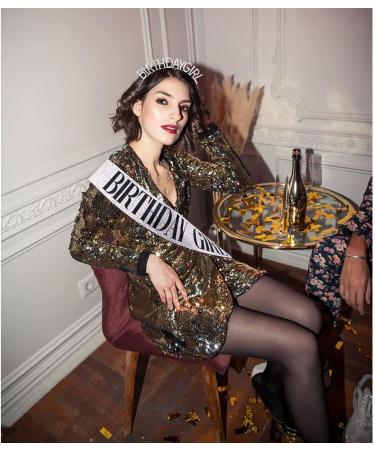 Birthday Girl Sash & Rhinestone Headband Set - Silver Glitter/Black - Buy Online on GoSupps.com