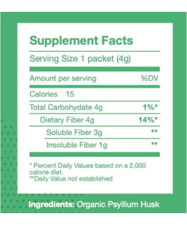 Fiber Supplement Organic Soluble Psyllium Husk Non-GMO  Gluten Free  No Sugar  Effective Prebiotic  14 On-The-Go Single Serve Stick Packs by Sylly - Buy Online on GoSupps.com