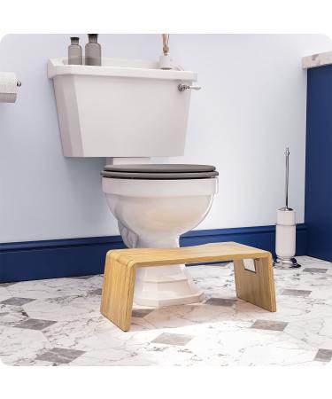 Squatty Potty Oslo Folding Bamboo Toilet Stool - 7 Collapsible Bathroom Stool for Kids and Adults, Brown - Buy Online on GoSupps.com