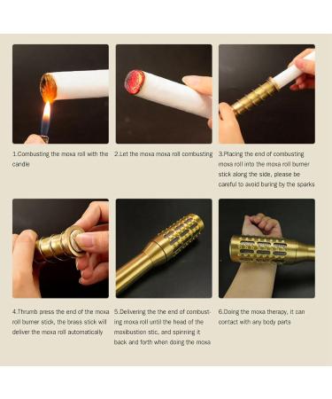 Brass Moxa Roll Burner for Moxibustion Therapy | Pain Relief & Meridian Stimulation Stick - Buy Internationally - Buy Online on GoSupps.com
