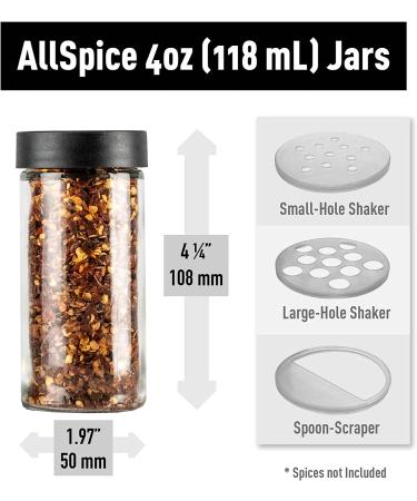 18 Pack 4oz Glass Spice Jars - AllSpice Set for Kitchen Storage - Buy Online on GoSupps.com