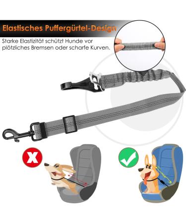 Eyin 3 in 1 Dog Seat Belt - Reflective Elastic Nylon for All Breeds | Adjustable 90cm Dog Car Restraint - Buy Online on GoSupps.com