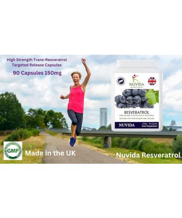 Nuvida Resveratrol Capsules - 90 High Strength Trans-Resveratrol - Antioxidant Supplement - Buy Online on GoSupps.com