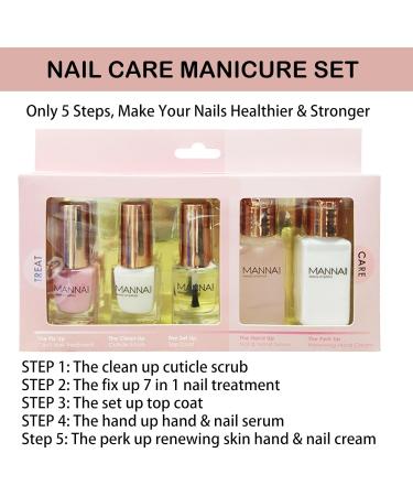 5 In 1 Nail Care Set Cuticle Care Set with Nail Strengthener Nail Hardener Clear Top Coat Nail Rescue Calcium Primer Hand & Nail Cream for Moisturize Thin Nails Growth Nail Repair Nail Care Kit - Buy Online on GoSupps.com