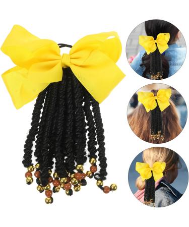 FRCOLOR Hair Jewellery Wig Ponytail Extension Colourful Hair Extension Braided Women Braided Hair Extensions Ponytail with Bow and Beads Cosplay Tie Women 24.00X13.00X5.00CM As shown 04 - Buy Online on GoSupps.com