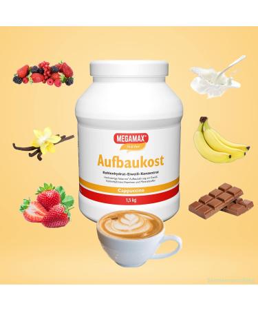 Megamax Building Food 1.5 kg - Cappuccino Protein Powder for Muscle Gain & Weight Gain | Ideal for Strengthening & Carbohydrate Drinks - Buy Online on GoSupps.com