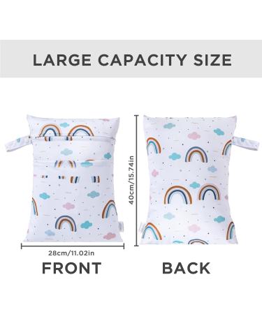 Hbselect 2PC Waterproof Diaper Bag Set | Reusable Zipper Wet Wipes Organizer for Babies & Toddlers | Rainbow Design - Buy Online on GoSupps.com