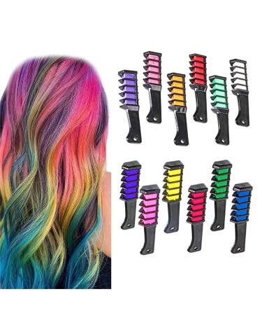 12-Color Hair Chalk Comb Temporary,Washable Hairdressing Set for Girls Kids Age 4 5 6 7 8 9 10,Birthday Party Cosplay DIY Children's Set