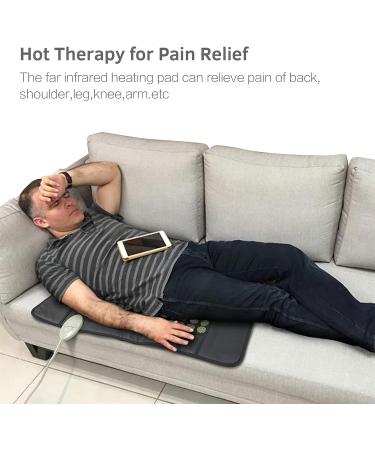 UTK Jade Far Infrared Heating Pad - Back Pain Relief Hot Therapy - Medium 21x31 - 126 Jade Stones - Adjustable Temp - Auto Off - Travel Bag - Buy Online on GoSupps.com