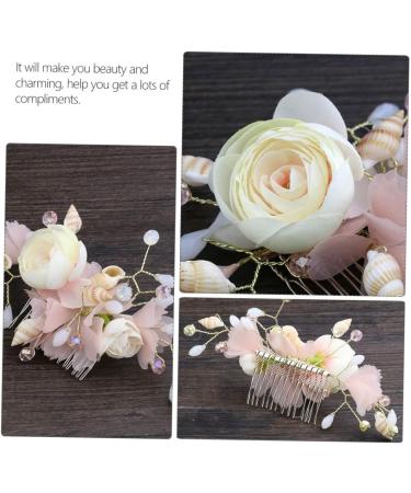 DOITOOL Bridal Hair Comb Hanfu Headwear Womens Hair Clips Hair Rhinestone Flower Hair Insert Comb Prom Hair Accessories Tiara Wedding Flowers Bride Zircon Pink The Flowers - Buy Online on GoSupps.com