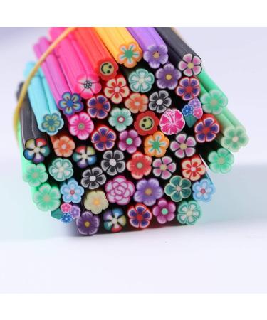 Beaupretty 3D Nail Art Fimo Canes Sticks - 50 Flower Slices Nails Stickers for DIY Crafts & Cellphone Decoration - Buy Online on GoSupps.com