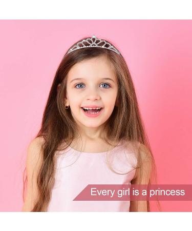 Girls Princess Tiara Crown Set - 8 Piece Rhinestone Headband for Wedding and Birthday Party (Vintage Style Alloy) - Buy Online on GoSupps.com