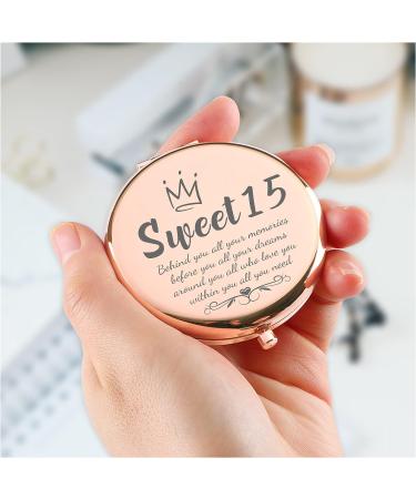 Dyukonirty Sweet 15 Quinceanera Handheld Portable Makeup Mirror - Perfect Gift for 15 Year Old Girls - Buy Online on GoSupps.com
