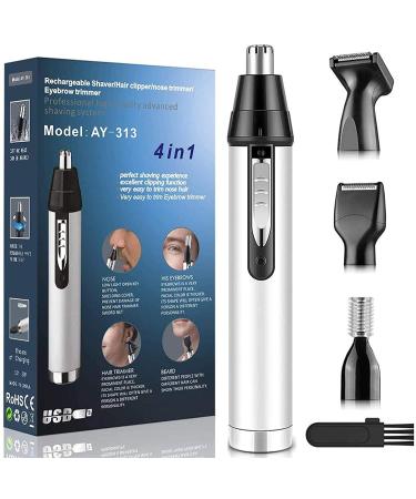 Ear Nose Hair Trimmer for Men and Women Professional USB Rechargeable Painless Mens Electric 4 in 1 Lightweight Waterproof Black