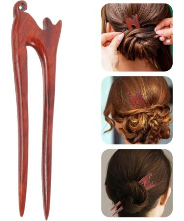 minkissy Chinese Wood Hair Stick Cat Carved Hairpin Japanese Wooden Handmade Hair Fork Hanfu Chignon Hair Pin for Women Girl Hair Styling Tool - Buy Online on GoSupps.com