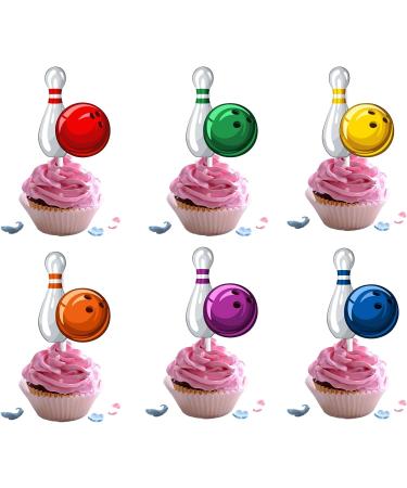 18pcs Bowling Cupcake Toppers for Boys Girls Adults Happy Birthday Bowling Party Decorations Supplies Sport Ball Bowling Cake Decorations - Buy Online on GoSupps.com