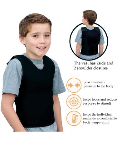Sensory Compression Vest for Autism & Hyperactivity - Form-Fitting Breathable Design (Black Small) - Buy Online on GoSupps.com