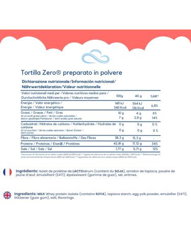 Nuvola Zero M lange en Poudre pour Tortilla 160g x 4 Prot ine Tortillas Sans Glucides Sans Gluten Sans Lactose Sans Sucre Sans Levure Fabriqu en Italie - Buy Online on GoSupps.com